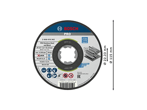 Disco abrasivo colado Ø115mm PRO Stainless Steel and Metal BOSCH