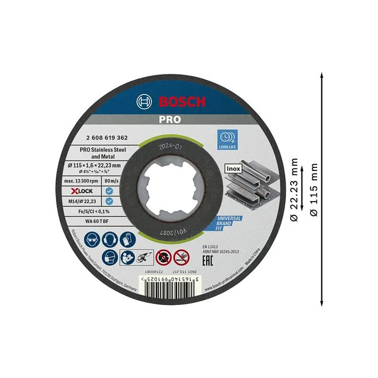 Disco abrasivo colado Ø115mm PRO Stainless Steel and Metal BOSCH 2