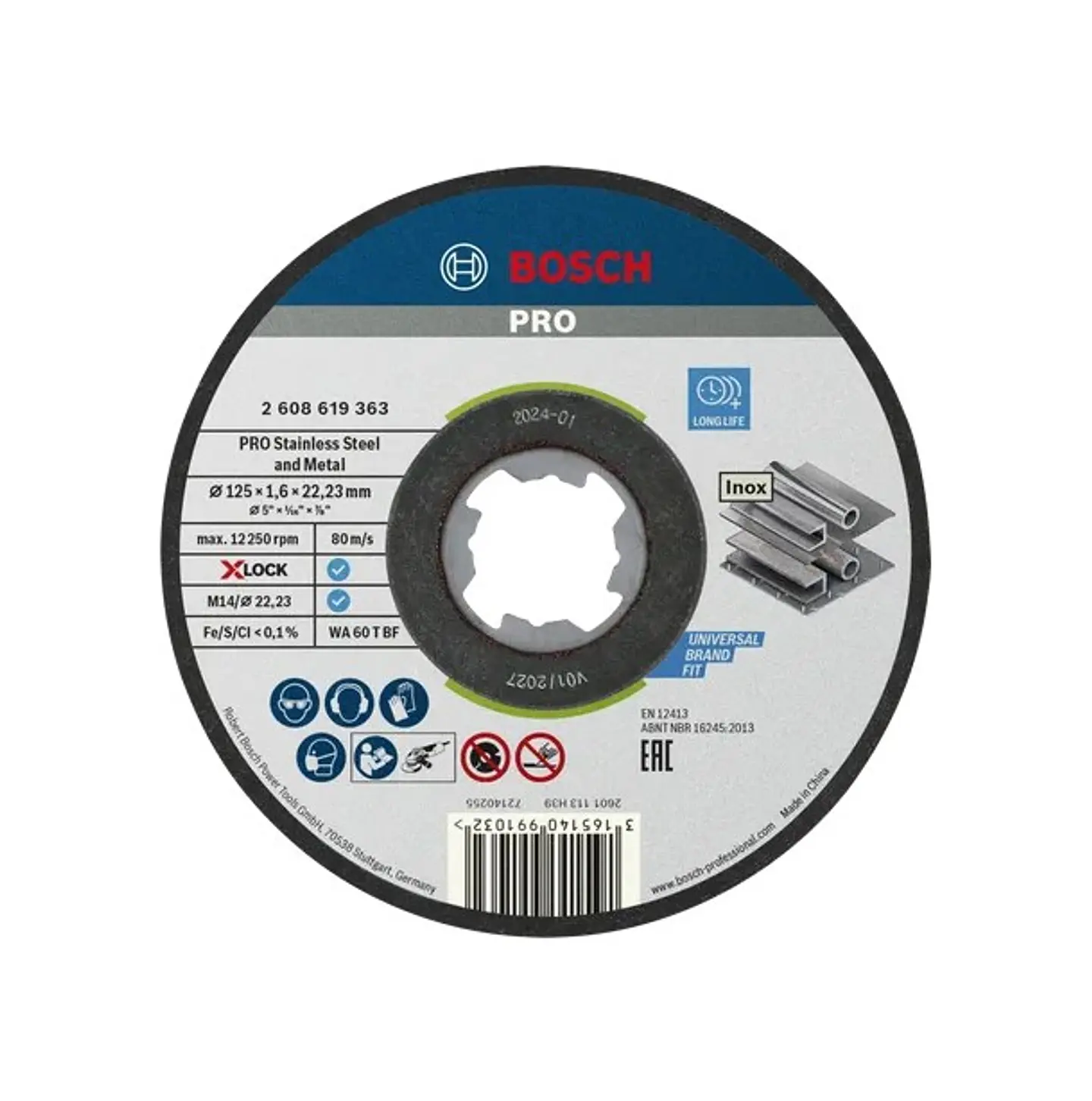 Disco abrasivo colado Ø125mm PRO Stainless Steel and Metal BOSCH 1