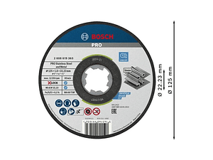 Disco abrasivo colado Ø125mm PRO Stainless Steel and Metal BOSCH