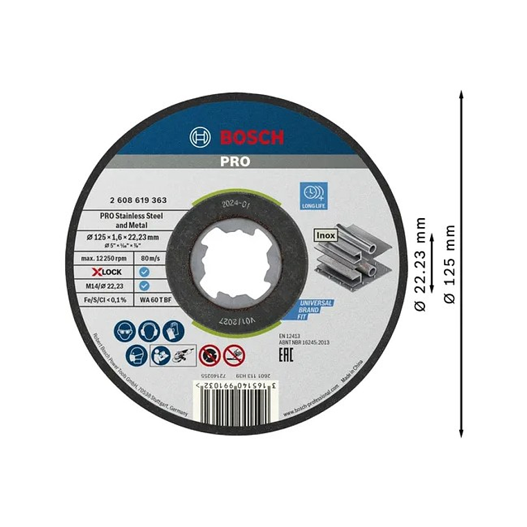Disco abrasivo colado Ø125mm PRO Stainless Steel and Metal BOSCH 2