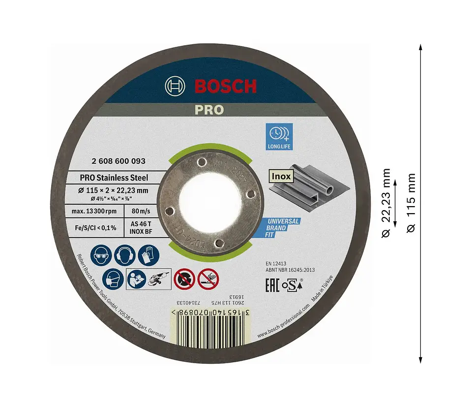 Disco abrasivo colado Ø115mm PRO Stainless Steel BOSCH  2