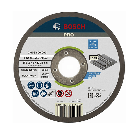 Disco abrasivo colado Ø115mm PRO Stainless Steel BOSCH 