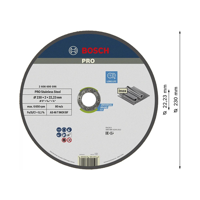 Disco abrasivo colado Ø230mm PRO Stainless Steel BOSCH  2