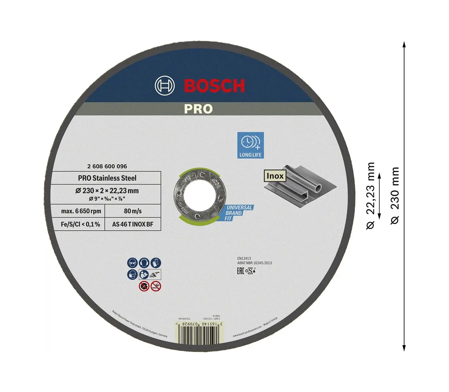 Disco abrasivo colado Ø230mm PRO Stainless Steel BOSCH  2