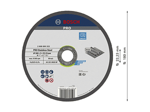 Disco abrasivo colado Ø180mm PRO Stainless Steel BOSCH
