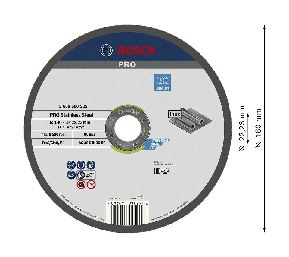 Disco abrasivo colado Ø180mm PRO Stainless Steel BOSCH 2