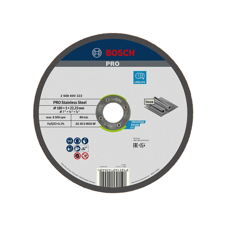 Disco abrasivo colado Ø180mm PRO Stainless Steel BOSCH 1