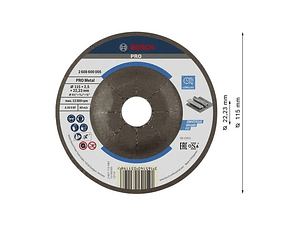 Disco abrasivo Ø115mm colado PRO Metal BOSCH 