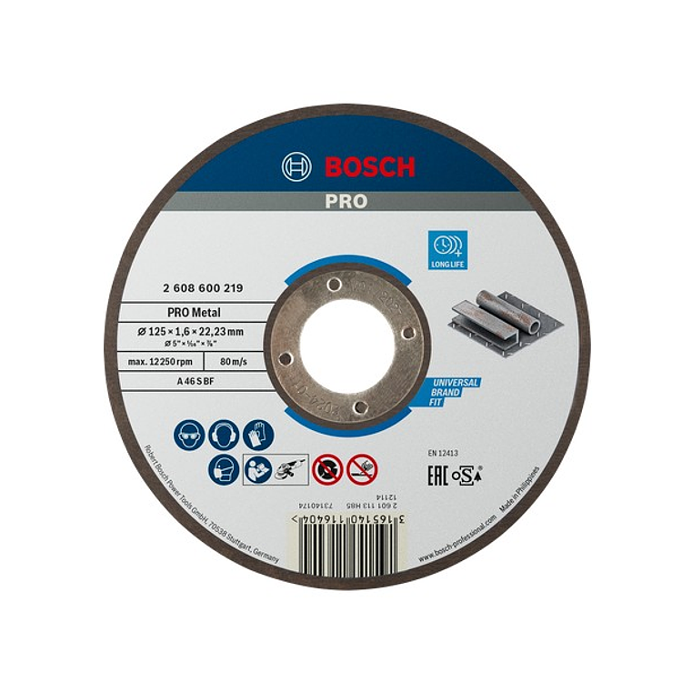 Disco abrasivo Ø125mm colado PRO Metal BOSCH  1