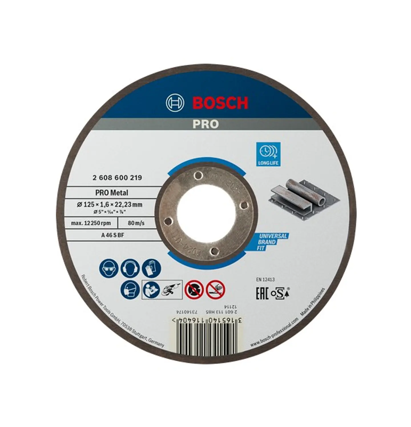 Disco abrasivo Ø125mm colado PRO Metal BOSCH  1