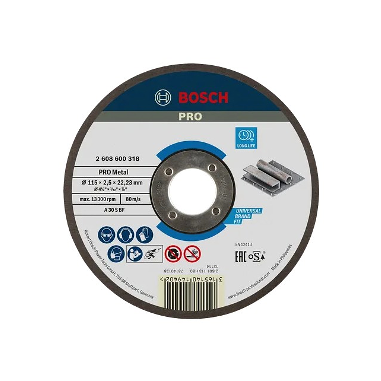 Disco abrasivo Ø115mm colado PRO Metal BOSCH 1