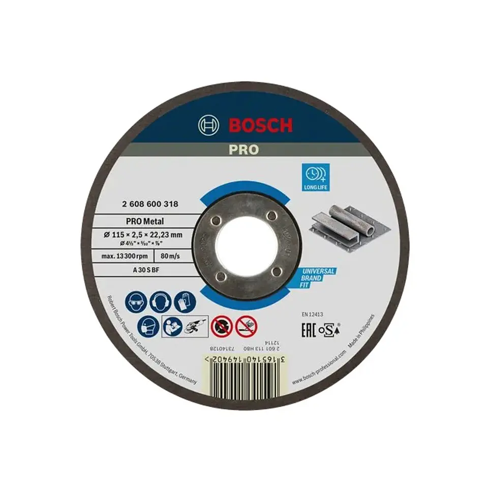 Disco abrasivo Ø115mm colado PRO Metal BOSCH 1