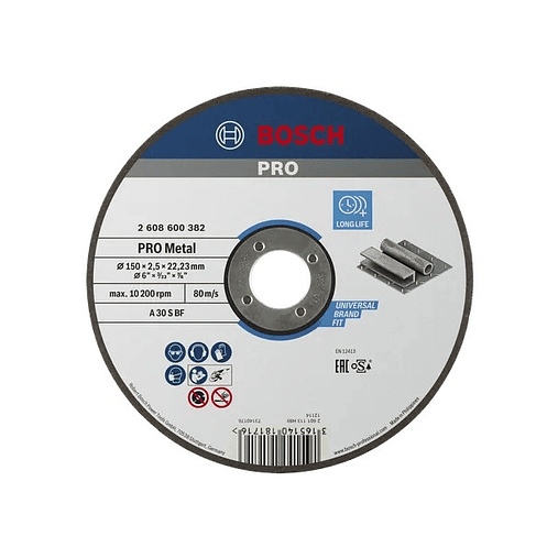 Disco abrasivo Ø150mm colado PRO Metal BOSCH 1