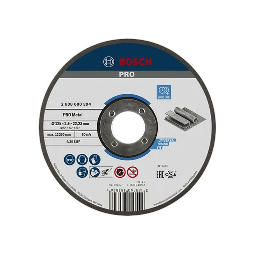 Disco abrasivo Ø125mm colado PRO Metal BOSCH 1