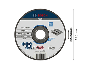 Disco abrasivo Ø125mm colado PRO Metal BOSCH