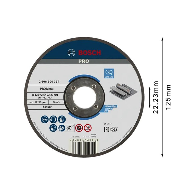 Disco abrasivo Ø125mm colado PRO Metal BOSCH 2