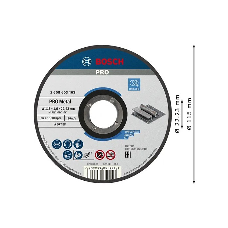 Disco abrasivo Ø115mm colado PRO Metal BOSCH 2