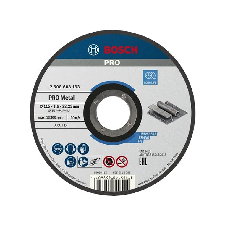 Disco abrasivo Ø115mm colado PRO Metal BOSCH 1