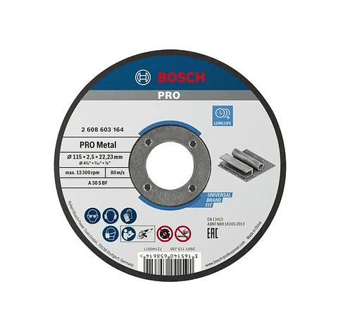 Disco abrasivo Ø115mm colado PRO Metal BOSCH