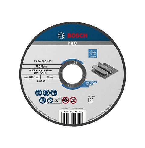 Disco abrasivo Ø125mm colado PRO Metal BOSCH