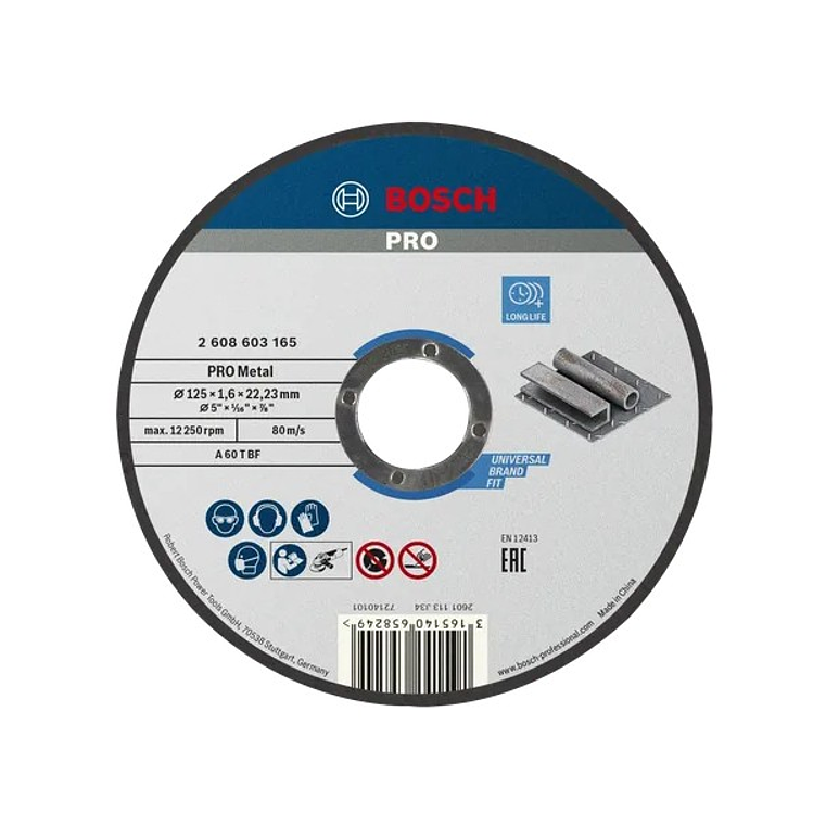 Disco abrasivo Ø125mm colado PRO Metal BOSCH 1
