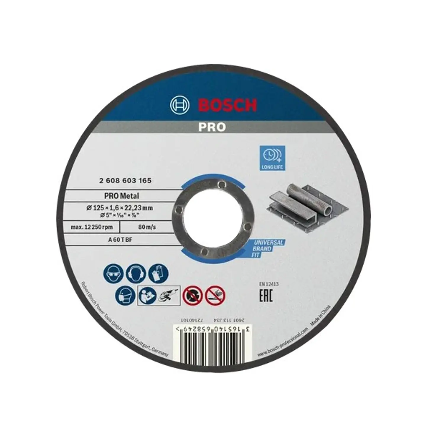 Disco abrasivo Ø125mm colado PRO Metal BOSCH 1