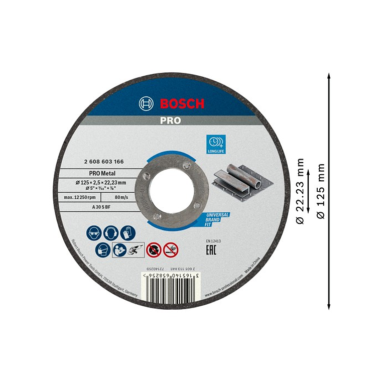 Disco abrasivo Ø125mm colado PRO Metal BOSCH  2