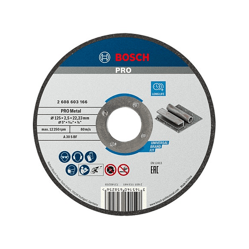 Disco abrasivo Ø125mm colado PRO Metal BOSCH  1
