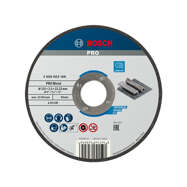 Disco abrasivo Ø125mm colado PRO Metal BOSCH  1