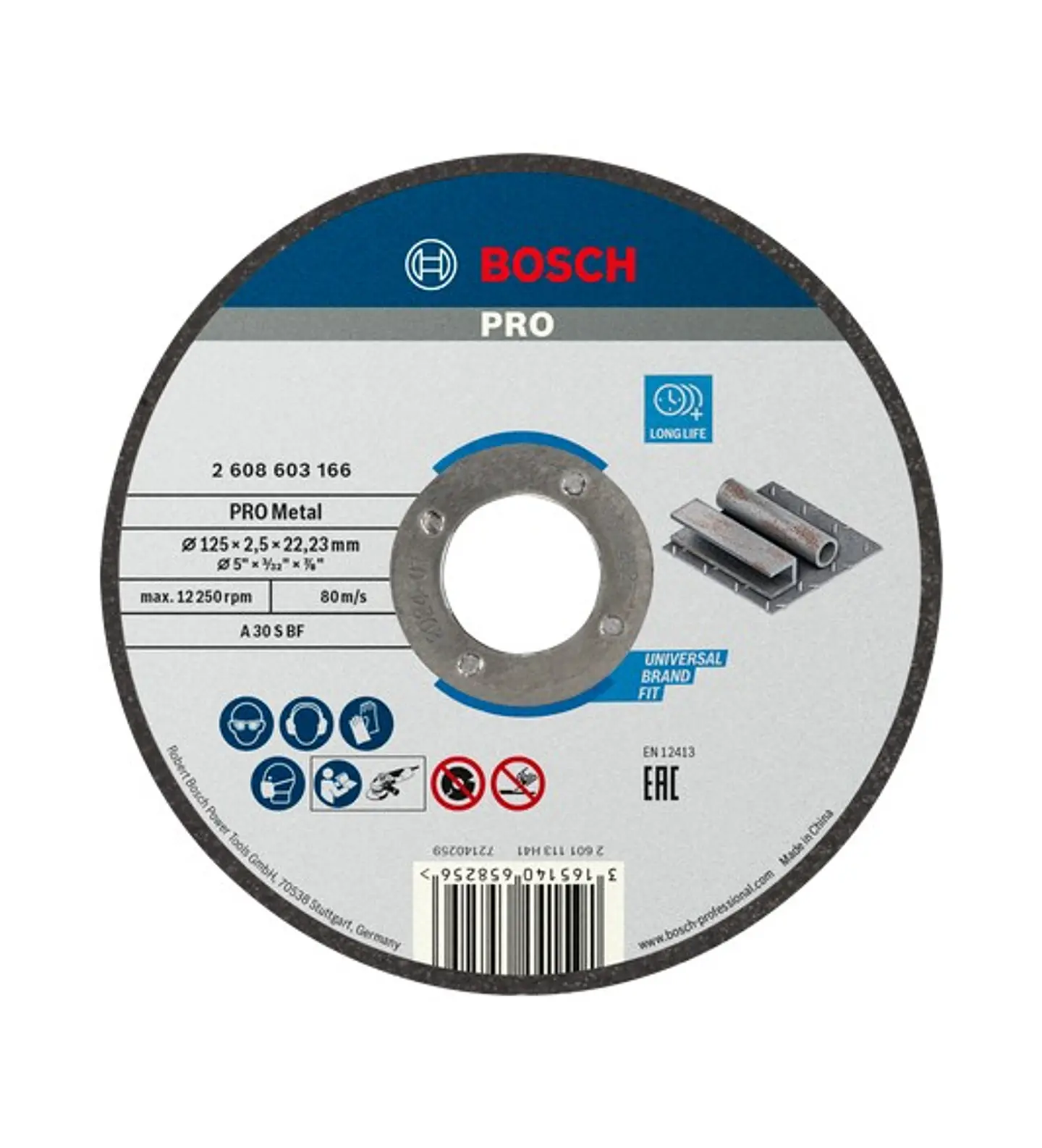 Disco abrasivo Ø125mm colado PRO Metal BOSCH  1