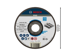 Disco abrasivo Ø115mm colado PRO Metal BOSCH
