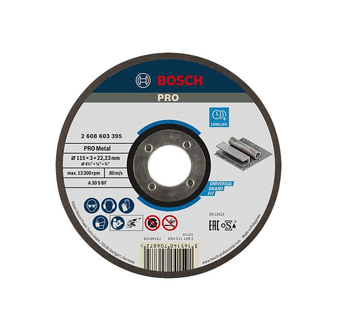 Disco abrasivo Ø115mm colado PRO Metal BOSCH