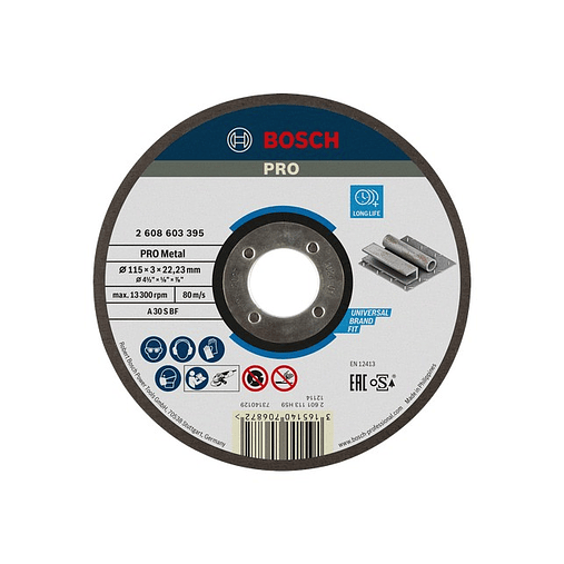Disco abrasivo Ø115mm colado PRO Metal BOSCH 1