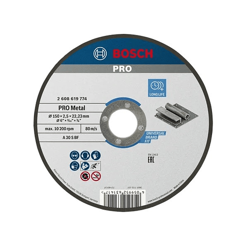 Disco abrasivo Ø150mm colado PRO Metal BOSCH 1