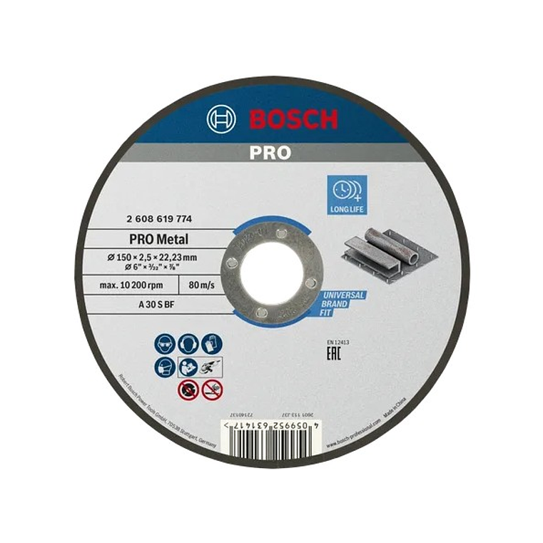 Disco abrasivo Ø150mm colado PRO Metal BOSCH 1