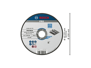 Disco abrasivo Ø150mm colado PRO Metal BOSCH