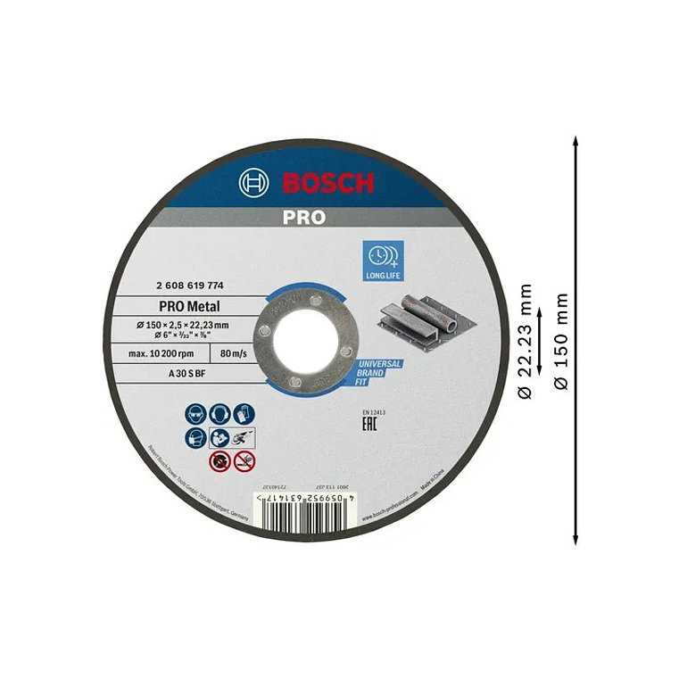 Disco abrasivo Ø150mm colado PRO Metal BOSCH 2