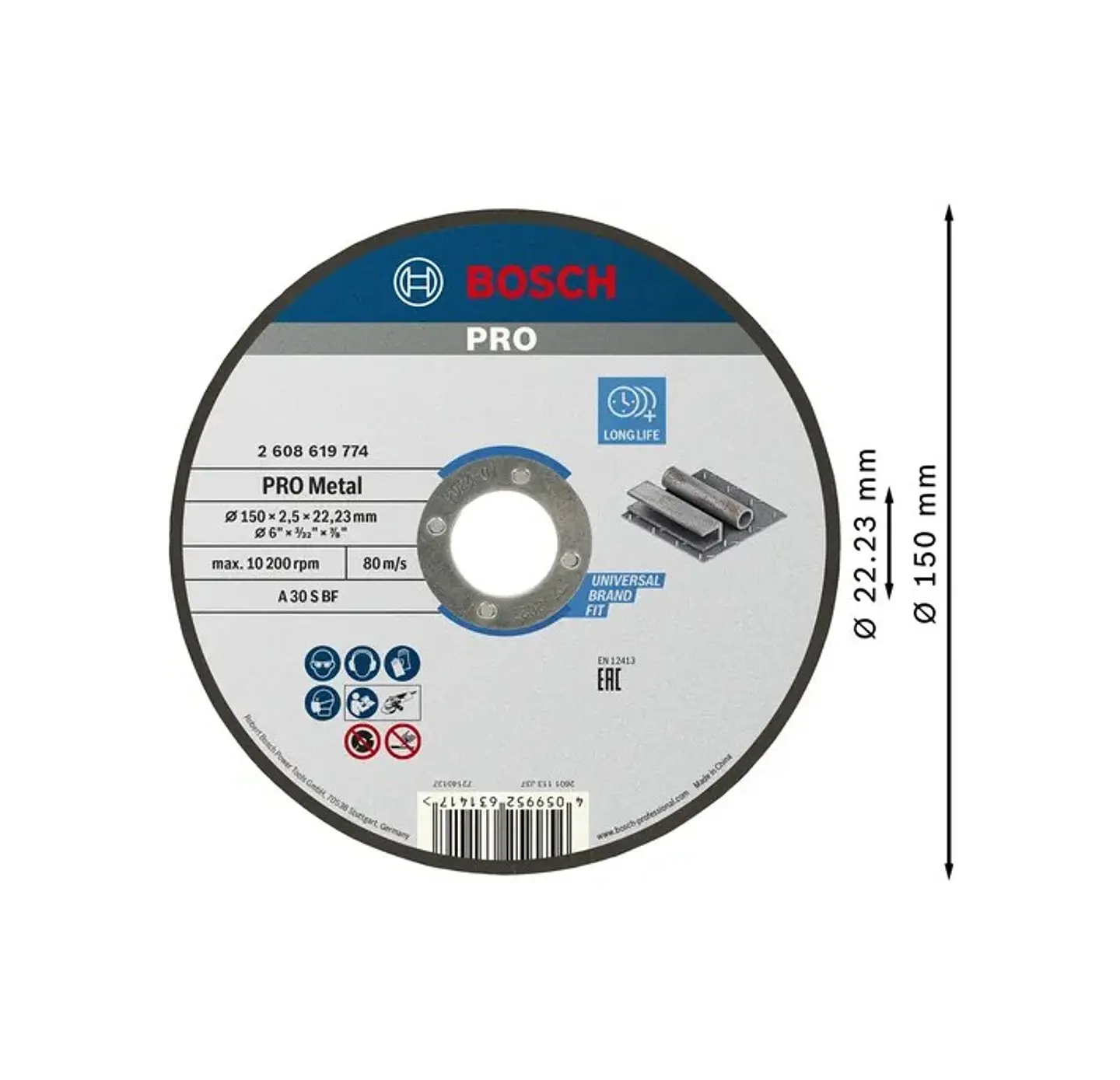 Disco abrasivo Ø150mm colado PRO Metal BOSCH 2
