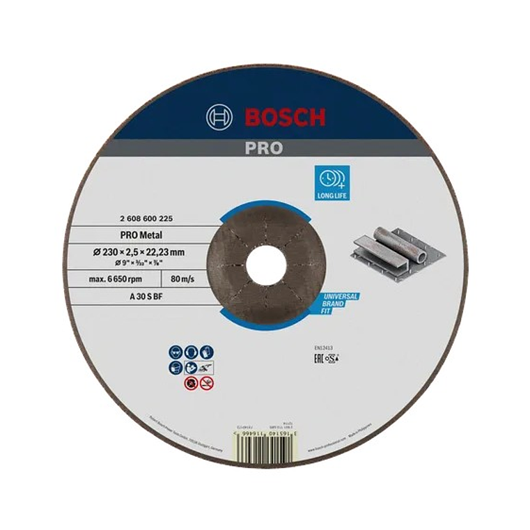 Disco abrasivo Ø230mm colado PRO Metal BOSCH  1