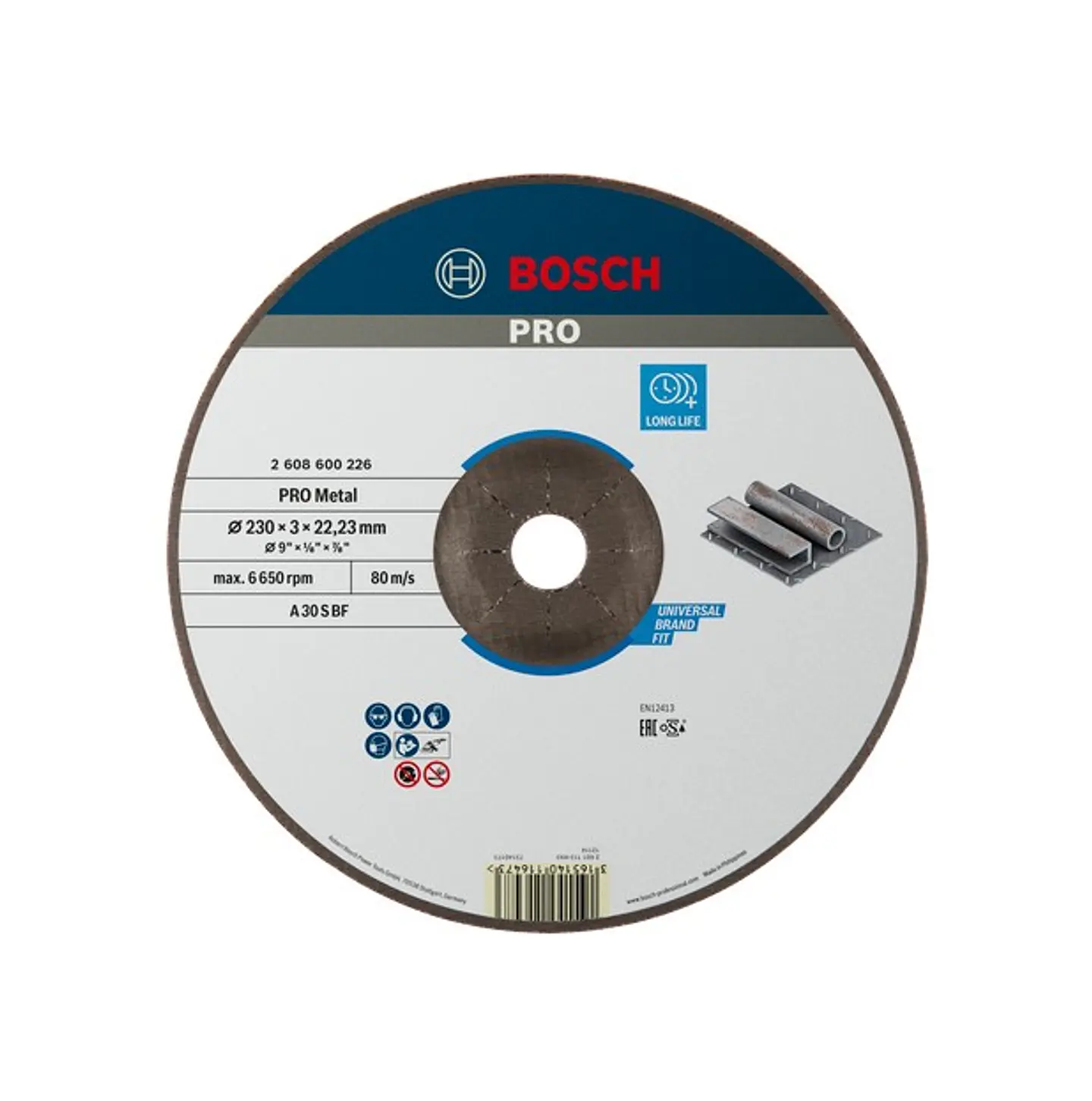 Disco abrasivo Ø230mm colado PRO Metal BOSCH 1