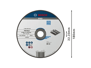 Disco abrasivo Ø180mm colado PRO Metal BOSCH