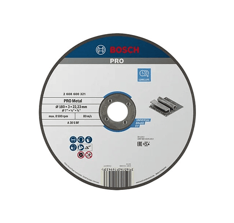 Disco abrasivo Ø180mm colado PRO Metal BOSCH