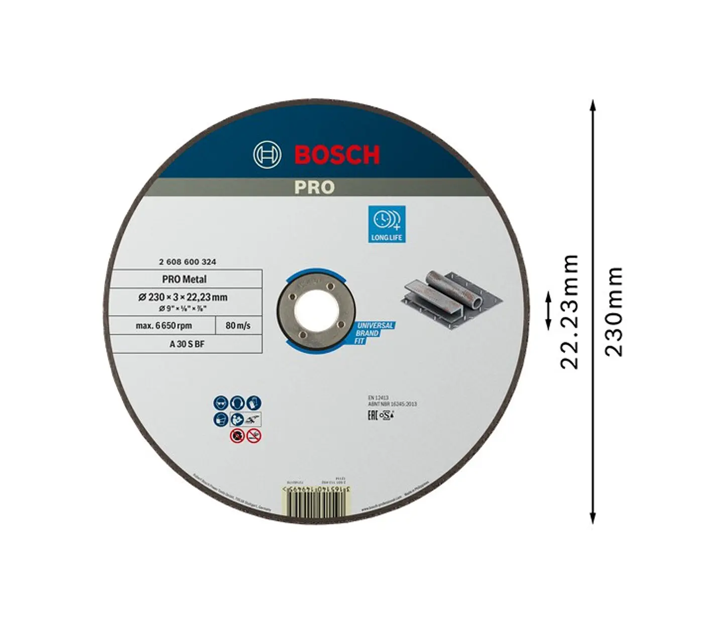 Disco abrasivo Ø230mm colado PRO Metal BOSCH 2