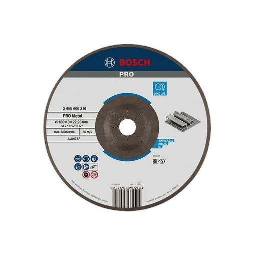 Disco abrasivo Ø180mm colado PRO Metal BOSCH 1