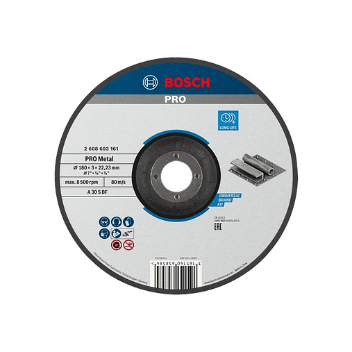 Disco abrasivo Ø180mm colado PRO Metal BOSCH 1