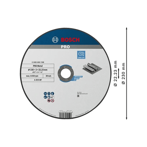 Disco abrasivo Ø230mm colado PRO Metal BOSCH 2