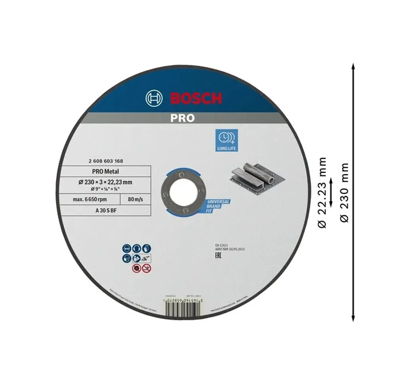 Disco abrasivo Ø230mm colado PRO Metal BOSCH 2