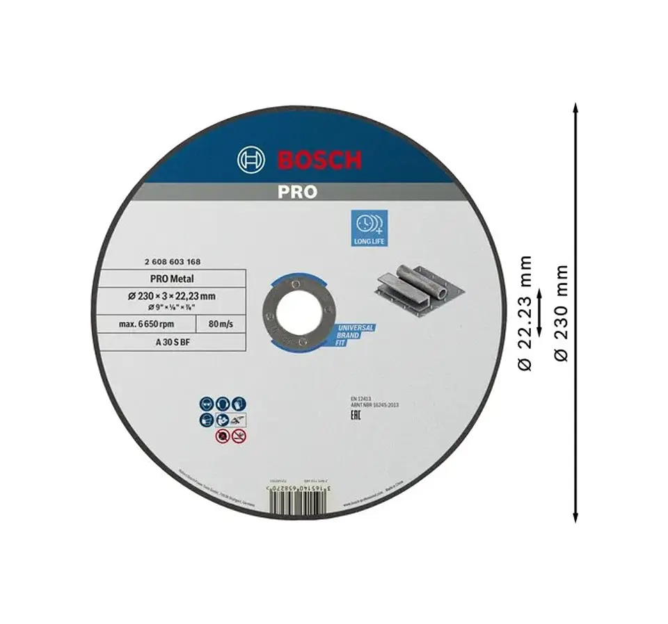 Disco abrasivo Ø230mm colado PRO Metal BOSCH 2