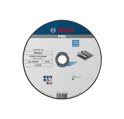 Disco abrasivo Ø230mm colado PRO Metal BOSCH